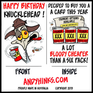 andyhinks.com andy hinks caricature illustration drawing andrew hinks Eumundi Markets Happy Birthday Greeting Card