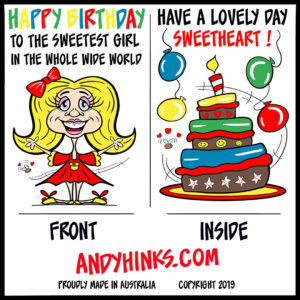andyhinks.com andy hinks caricature illustration drawing andrew hinks Eumundi Markets Happy Birthday Greeting Card
