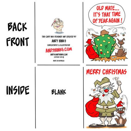 andyhinks.com andy hinks caricature illustration drawing andrew hinks Australia Australiana Australia Australian Greeting Card Christmas Xmas
