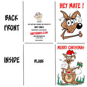 andyhinks.com andy hinks caricature illustration drawing andrew hinks Australia Australiana Australia Australian Greeting Card Christmas Xmas