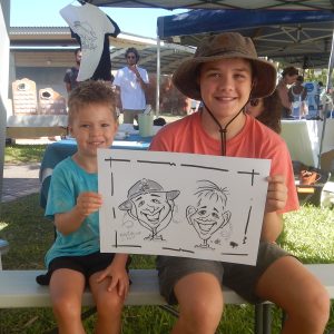 caricature illustration drawing andrew hinks Exmouth Markets Western Australia
