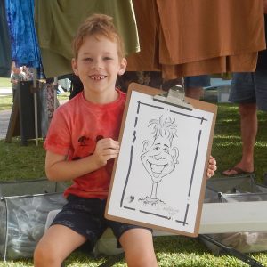 caricature illustration drawing andrew hinks Exmouth Markets Western Australia