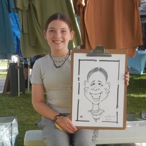 caricature illustration drawing andrew hinks Exmouth Markets Western Australia