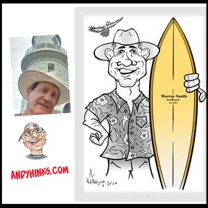 caricature illustration drawing andrew hinks Exmouth Markets Western Australia