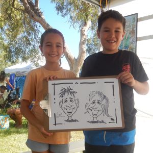 caricature illustration drawing andrew andy hinks Exmouth Markets Western Australia andyhinks.com