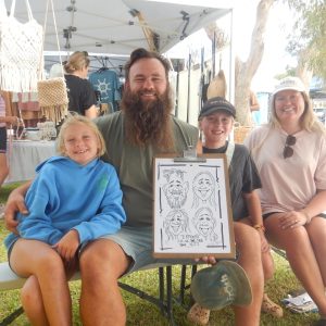 caricature illustration drawing andrew andy hinks Exmouth Markets Western Australia andyhinks.com