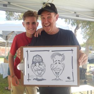 caricature illustration drawing andrew andy hinks Exmouth Markets Western Australia andyhinks.com