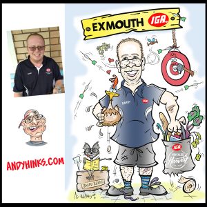 caricature illustration drawing andrew andy hinks Exmouth Markets Western Australia andyhinks.com
