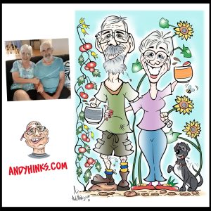 caricature illustration drawing andrew andy hinks Exmouth Markets Western Australia andyhinks.com