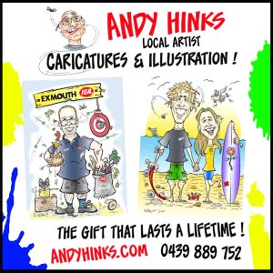 caricature illustration drawing andrew andy hinks Exmouth Markets Western Australia andyhinks.com