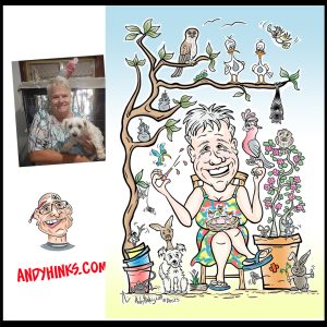 caricature illustration drawing andrew andy hinks Exmouth Markets Western Australia andyhinks.com