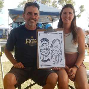 caricature illustration drawing andrew andy hinks Exmouth Markets Western Australia andyhinks.com